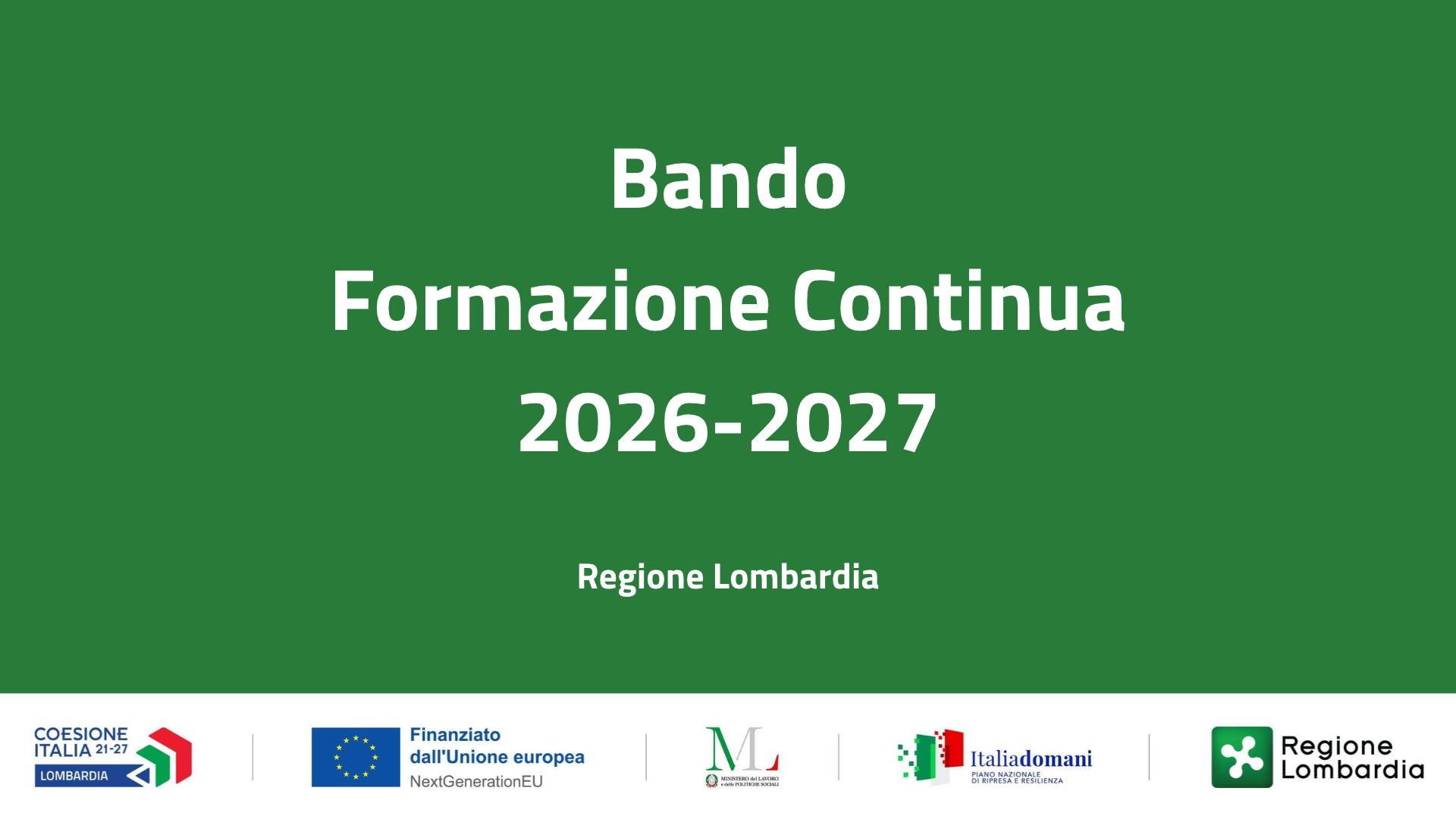 Formazione Continua 2026-2027: finanziato fino al 90% del costo della formazione